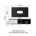 Ver imagem 3 de Rack Madesa Dubai com Pés e Painel para Tv até 58 Polegadas Preto/branco 7777 Cor:preto/branco