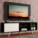 Ver imagem 1 de Rack Madesa Dubai com Pés e Painel para Tv até 58 Polegadas Preto/branco 7777 Cor:preto/branco