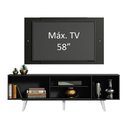 Ver imagem 4 de Rack Madesa Dubai com Pés e Painel para Tv até 58 Polegadas Preto/branco 7777 Cor:preto/branco
