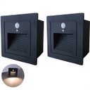 Ver imagem 1 de 2 Balizador Led Embutir Sensor Presença Parede Preto Lup72