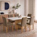 Ver imagem 1 de Conjunto de Mesa com 6 Cadeiras Carol em MDF 160x80cm Cinamomo e Off White