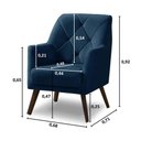 Ver mais imagens de Poltrona Decorativa Retrô Recepção Magali Veludo Azul Marinho Lansofbr