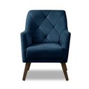Ver imagem 2 de Poltrona Decorativa Retrô Recepção Magali Veludo Azul Marinho Lansofbr