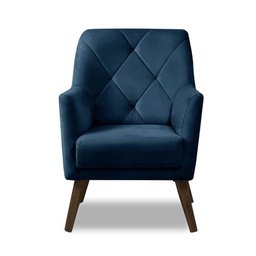 Poltrona Decorativa Retrô Recepção Magali Veludo Azul Marinho Lansofbr - 2 Poltrona Decorativa Retrô Recepção Magali Veludo Azul Marinho Lansofbr - 2