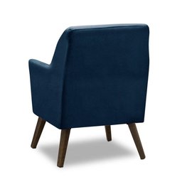 Poltrona Decorativa Retrô Recepção Magali Veludo Azul Marinho Lansofbr - 3 Poltrona Decorativa Retrô Recepção Magali Veludo Azul Marinho Lansofbr - 3