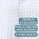 Ver imagem 3 de Conjunto Cama Casal King Size Lory 200 Fios Bordado 100%algodao Verity:branco