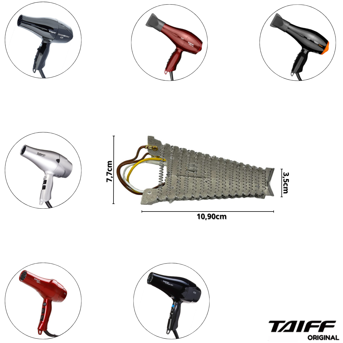 Resistência Secador Taiff Fox Turbo Ion Tourmaline 2100w - 127v - 2