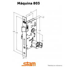 Fechadura Porta Externa 803/35 Preto Fosco Roseta Quadrada Broca 40mm Stam - 4