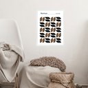 Ver imagem 2 de Quadro Bauhaus Marrom e Preto - Grãos 45x34cm:moldura Preta