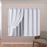 Cortina Blackout em Tecido Class com Voil Gelo/Branco Corta Luz 2,80M x 1,60M - 1