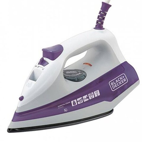 Ferro de Passar Roupas Elétrico a Vapor BlackDecker Base Antiaderente Roxo FX1000 110/127V