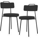 Ver imagem 1 de Kit 02 Cadeiras Decorativas Estofada Para Sala De Jantar Barcelona L02 Suede Preto - Lyam Decor