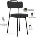 Ver imagem 4 de Kit 02 Cadeiras Decorativas Estofada Para Sala De Jantar Barcelona L02 Suede Preto - Lyam Decor