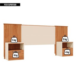 Cabeceira Cama de Casal Extensível Marrom Lucius Caemmun - 7