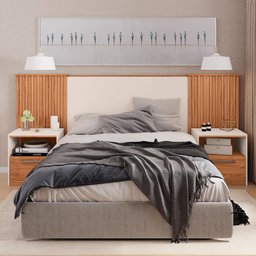 Cabeceira Cama de Casal Extensível Marrom Lucius Caemmun - 1