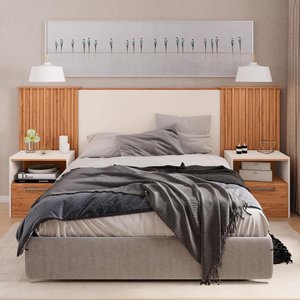 Cabeceira Cama de Casal Extensível Marrom Lucius Caemmun