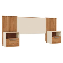 Cabeceira Cama de Casal Extensível Marrom Lucius Caemmun - 2