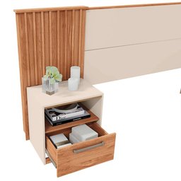 Cabeceira Cama de Casal Extensível Marrom Lucius Caemmun - 4