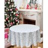 Toalha de Mesa Redonda Enfeites de Natal em Jacquard - D180cm - 1