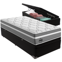 Ver imagem 1 de Cama Box Baú Preto e Colchão Berlim Molas Ensacadas Solteiro Probel