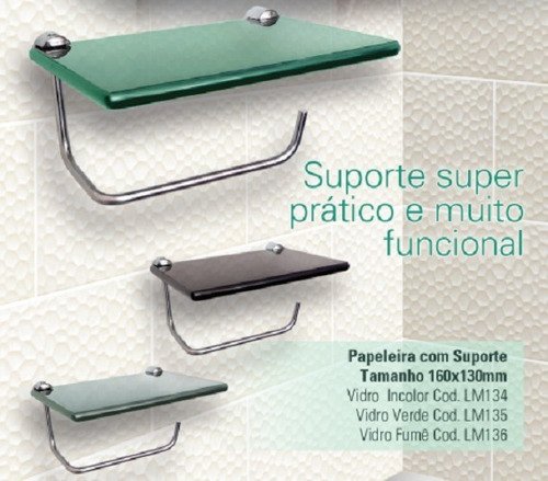 Papeleira C/ Suporte 16x13 Cm - 8mm - Fume - 2