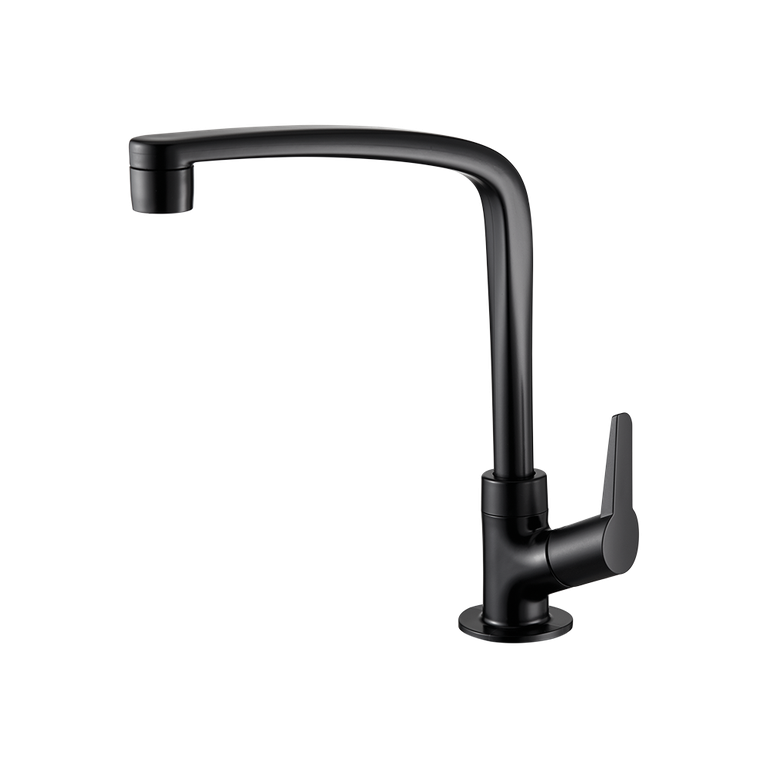 Torneira Cozinha Mesa 1/4 Volta Giratória Flatt 1167 F71 - 7111108 Lorenzetti Preto Fosco