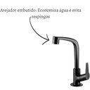 Ver imagem 2 de Torneira Cozinha Mesa 1/4 Volta Giratória Flatt 1167 F71 - 7111108 Lorenzetti Preto Fosco