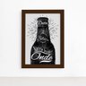 Quadro Frase Boteco Garrafa Moldura Marrom 33x43cm - 2