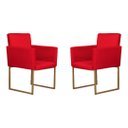 Ver imagem 1 de Conjunto 02 Poltronas para Recepção e Sala Klara Suede - Vermelho
