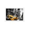 Quadro New York Táxi Amarelo Foto Moldura Branca 22x32cm - 1