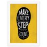 Quadro com Frase Positiva Every Step Moldura Branca 22x32 - 1