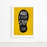 Quadro com Frase Positiva Every Step Moldura Branca 22x32 - 2