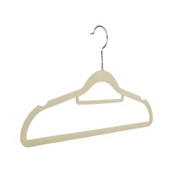 Kit com 10 Cabides Slim de Veludo - Organização e Sofisticação Cor:bege - 3
