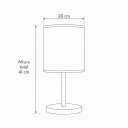 Ver imagem 4 de Luminária de Mesa Cúpula Dupla Linho Pérola Base Bronze Slim