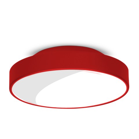 Plafon Sobrepor Cilíndrico para 2 lâmp Soquete E27 25cm - Vermelho