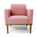 Ver imagem 6 de Poltrona Decorativa Isabella Pés Fixo em Madeira Castanho Suede Rose G19 - Gran Belo