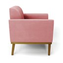 Ver mais imagens de Poltrona Decorativa Isabella Pés Fixo em Madeira Castanho Suede Rose G19 - Gran Belo