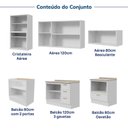 Ver imagem 6 de Cozinha Planejada 6 Peças com Tampo com Cristaleira Marselha CabeCasa MadeiraOriginals Branco