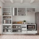 Ver imagem 2 de Cozinha Planejada 6 Peças com Tampo com Cristaleira Marselha CabeCasa MadeiraOriginals Branco