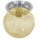 Ver imagem 1 de Plafon Colonial Aluminio Natural Globo Ambar 10x15 Retrô