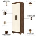 Ver imagem 3 de Armário Multiuso 2 Portas 60cm Hebrom V01 Imbuia Champanhe - Lyam Decor