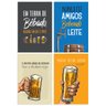 Placas Decorativas Frases Engraçadas Cerveja 30x40cm Kit 4un - 1