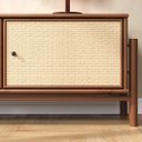 Ver imagem 6 de Rack Sala Rattan 185 cm Nichos para Vinil TV 75 Madeira Castanho Mona Idimex