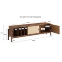 Ver imagem 3 de Rack Sala Rattan 185 cm Nichos para Vinil TV 75 Madeira Castanho Mona Idimex