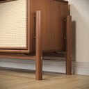 Ver imagem 7 de Rack Sala Rattan 185 cm Nichos para Vinil TV 75 Madeira Castanho Mona Idimex