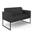 Ver imagem 3 de Sofá Namoradeira com 2 Poltronas Base Industrial Preto Marisa Corino