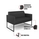 Ver imagem 6 de Sofá Namoradeira com 2 Poltronas Base Industrial Preto Marisa Corino