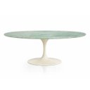 Ver imagem 1 de Mesa de Jantar Saarinen Oval 180x100 Cm Tampo Mármore Verde da Vinci & Base Off White