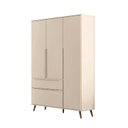 Ver imagem 7 de Quarto Infantil Guarda-Roupa 3 Portas e Cômoda 3 Gavetas Retrô 100% MDF Melinda Off White