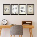 Ver imagem 2 de Quadros Vintage Aviões Antigos Moldura Preta 22x32cm 4un